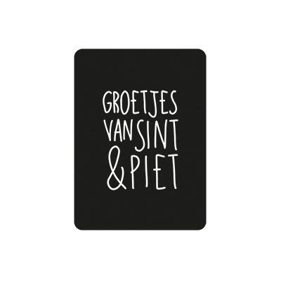 Sint Sticker Zwart Wit Groetjes Van Sint Piet Villa Madelief