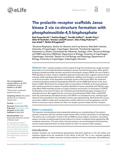 Pdf The Prolactin Receptor Scaffolds Janus Kinase 2 Via Co Structure