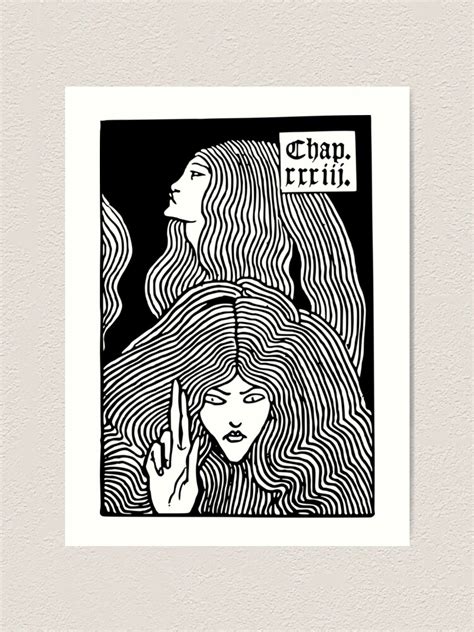 "Beardsley Art Nouveau - Two Women with Long Hair Black" Art Print for ...