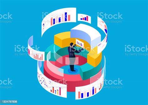 Isometric Data Analysis Business Statistics Management Consulting Marketing Expert Stock