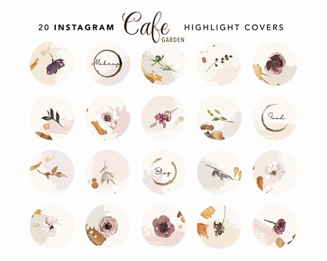 Cafe Garden 20 Highlight Cover Icons, Instagram Stories, Instagram Highlight, Instagram Cover ...