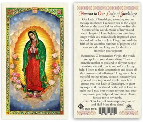 Novena To Our Lady Of Guadalupe Laminated Prayer Cards Pack Of 25 £2617 Picclick Uk