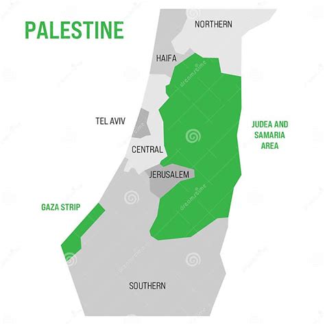 Political Map of Palestine Highlighted in the Map of Israel Stock ...