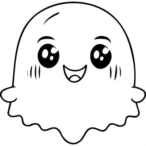 Premium Vector Kawaii Ghost Coloring Page