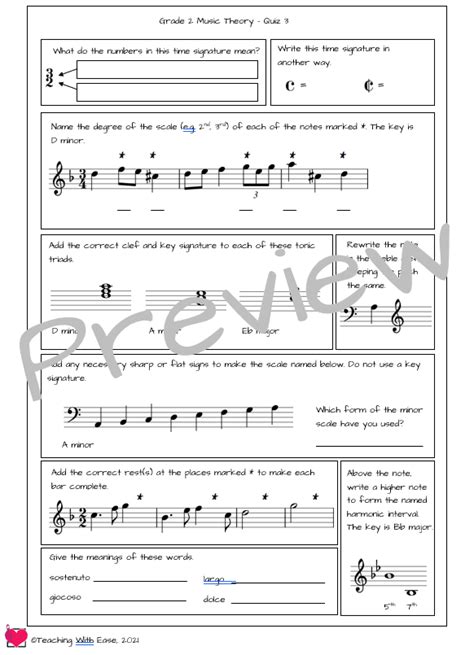 Grade 2 Music Theory Test