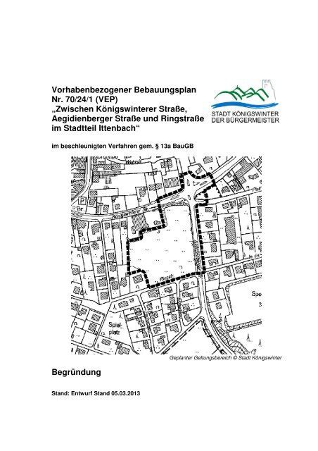 Vorhabenbezogener Bebauungsplan Nr Stadt K Nigswinter