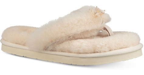 Ugg Fur Fluff Flip Flop Iii Slippers In White Natural Save 26 Lyst