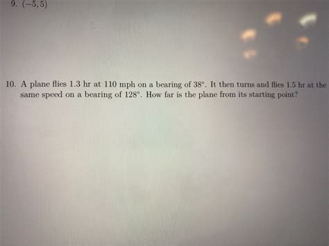 Solved A Plane Flies Hr At Mph On A Chegg