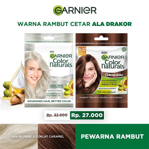 jual paket hemat garnier semir sachet ash blonde  golden brown