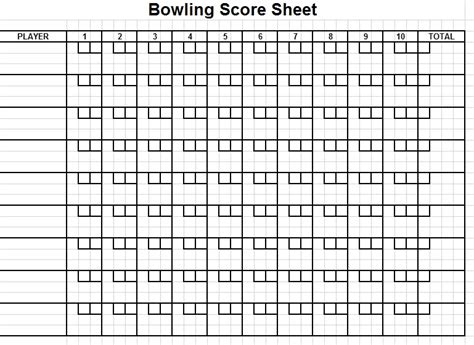 Ten Pin Bowling Score Sheet Template Hq Printable Documents