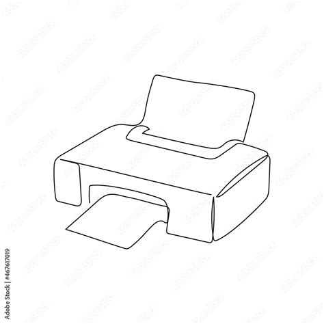 Home Printer Continuous Line Drawing One Line Art Of Home Appliance