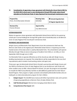 Fillable Online J Consideration Of Approving A Lease Agreement With