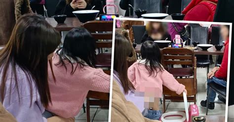 Bà mẹ Đài Loan Trung Quốc bị chỉ trích gay gắt vì cho con gái ngồi bô giữa nhà hàng đông khách