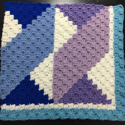 Ribbon Blanket C2c Crochet Pattern C2c Blanket Corner To Etsy