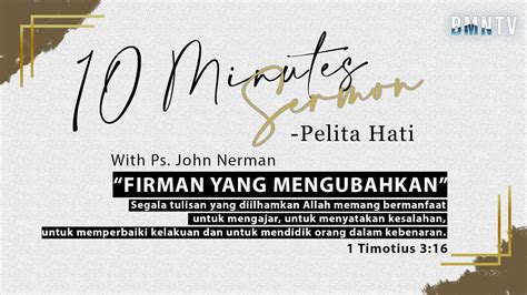 Firman Yang Mengubahkan Ps John Nerman Youtube