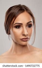 Close Portrait Brunette Nude Model Girl Stock Photo Shutterstock