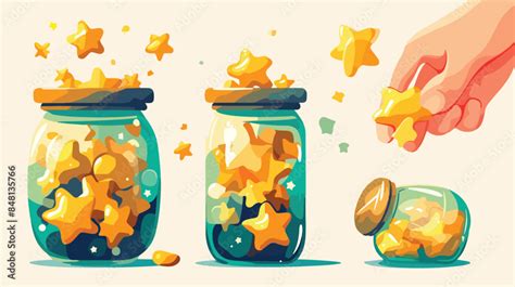 Star reward jar clipart icon. Clipart image isolate Stock Vector ...