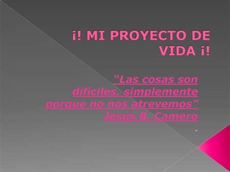 Mi Proyecto De Vida Diapositivas PPT