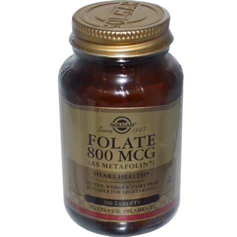 Solgar, фолат, 800 мкг, 100 таблеток | Folate, Dietary supplements ...
