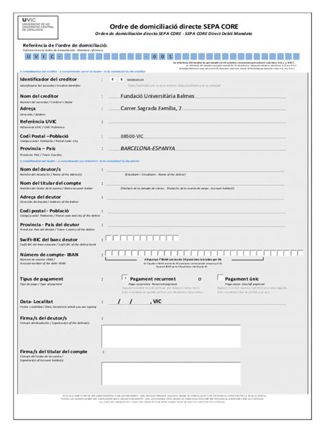 Fillable Online Clarification Paper On SEPA Direct Debit Core And SEPA