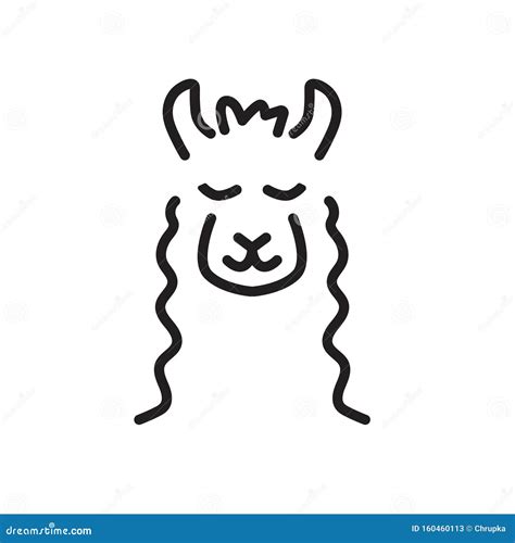 Cute Llama Icon Stock Vector Illustration Of Trendy 160460113