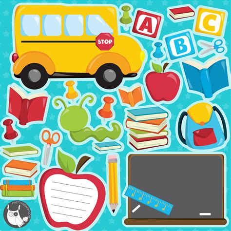 Back To School Clipart Commercial Use Vector Graphics Etsy