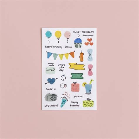 Jual Sticker Lucu Peekmybook Sweet Birthday Cute Stickers Stiker