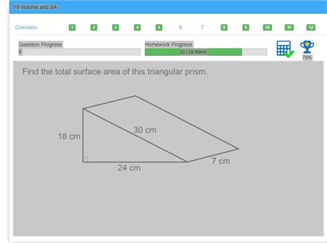 Find The Total Surface Area Of This Triangular Prism 18 Cm 24cm 30cm 7cm