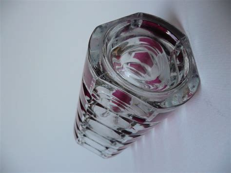 Retro French Cut And Coloured Glass Vase Vintage 1960 S Etsy