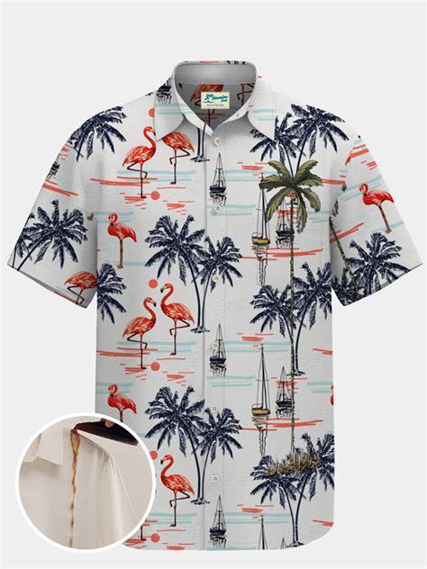 Shop Flamingo Hawaiian Shirts For Men Unique Printed Men S Clothing