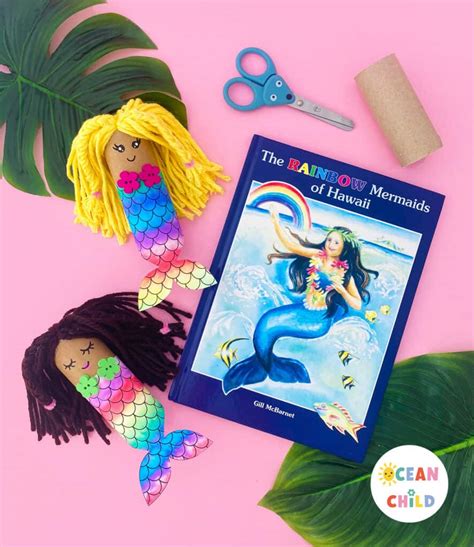 Magical Rainbow Mermaid Craft With Free Craft Printable Ocean