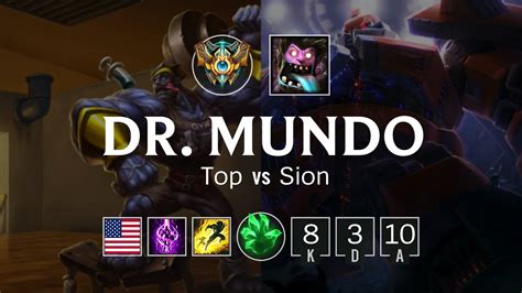 Dr Mundo Top Vs Sion Na Challenger Patch Youtube