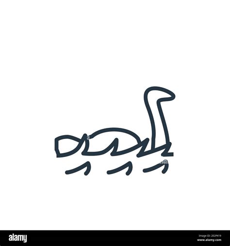 Loch Ness Monster Outline Vector Icon Thin Line Black Loch Ness Monster Icon Flat Vector