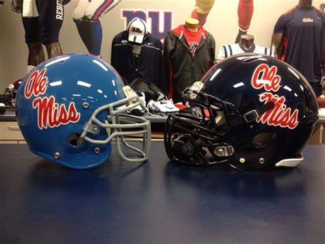 PHOTO: Ole Miss powder blue throwback helmets are out there - CBSSports.com