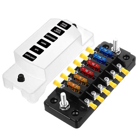 Mini 6 Way Marine Blade Fuse Block With Negative Bus Atc ATO Waterproof