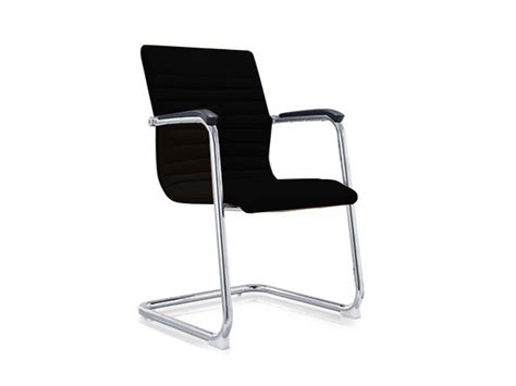 FAUTEUIL VISITEUR QG056 C C4 NOIR LUGE CHROME