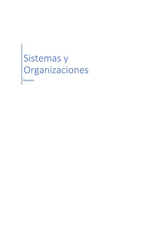 Resumen Sistemas Y Organizaciones Warning TT Undefined Function 32