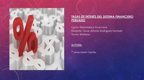 Solution Tasas De Inter S Del Sistema Financiero Peruano Studypool