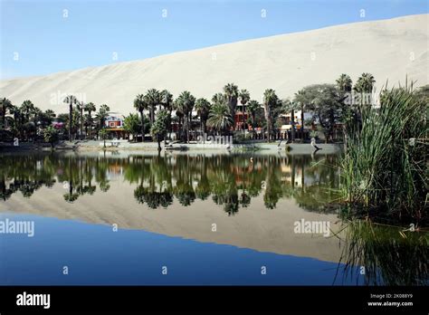 View Inside Huacachina Natural Oasis Ica Peru Stock Photo Alamy