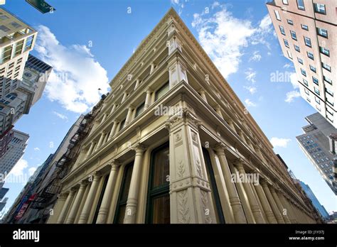 Cast Iron Facade Of A Historical Building In Soho New York City Stock