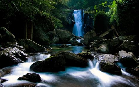 Wallpaper Air Terjun Batu Alam Gurun Rimba Aliran Hutan Hujan