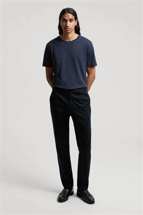 Dark Navy Slim Chino Tapered Cotton Stretch Trouser ASKET