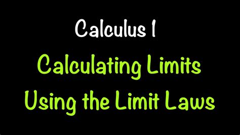 Calculus 1 Calculating Limits Using The Limit Laws Video 3 Math