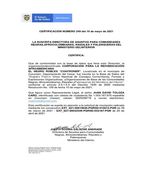 Certificado Representante Legal Pdf