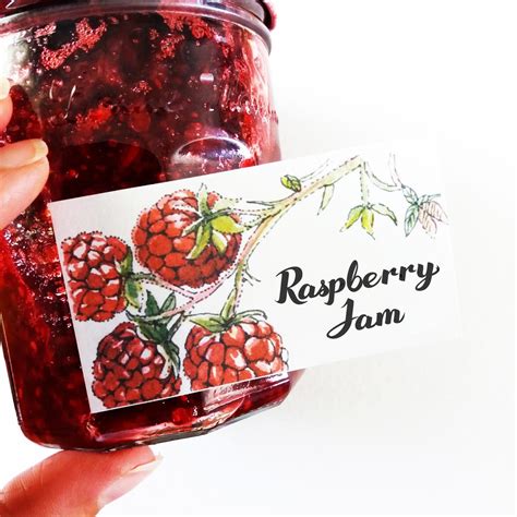 Raspberry Jam Labels, Canning Labels Customizable, Raspberry Jam ...