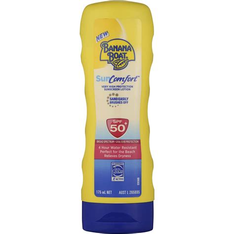 Banana Boat Suncomfort Sunscreen Spf50 175ml Tube Woolworths