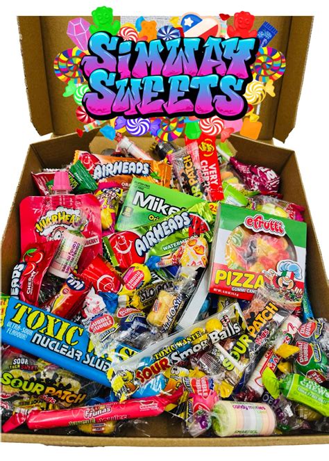 American Sweet Box Candy Hamper 100 Piece Large T Simway Sweets