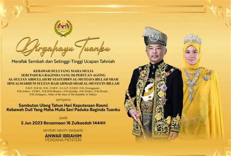 Pm Merafak Ucapan Tahniah Sempena Ulang Tahun Keputeraan Agong Esok