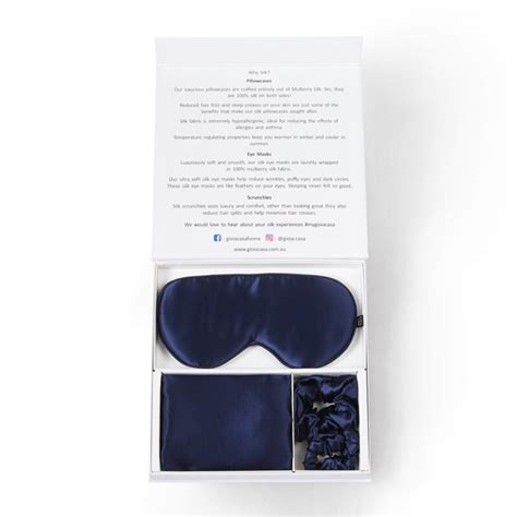 Gioia Casa 4 Piece Silk Gift Set Navy Blue GIOIA CASA