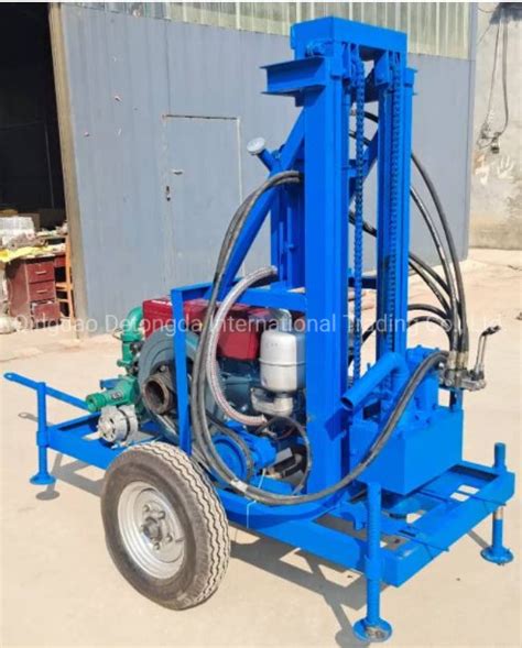 Small Well Drilling Rig 150m Portable Drilling Rotary 22hp Diesel